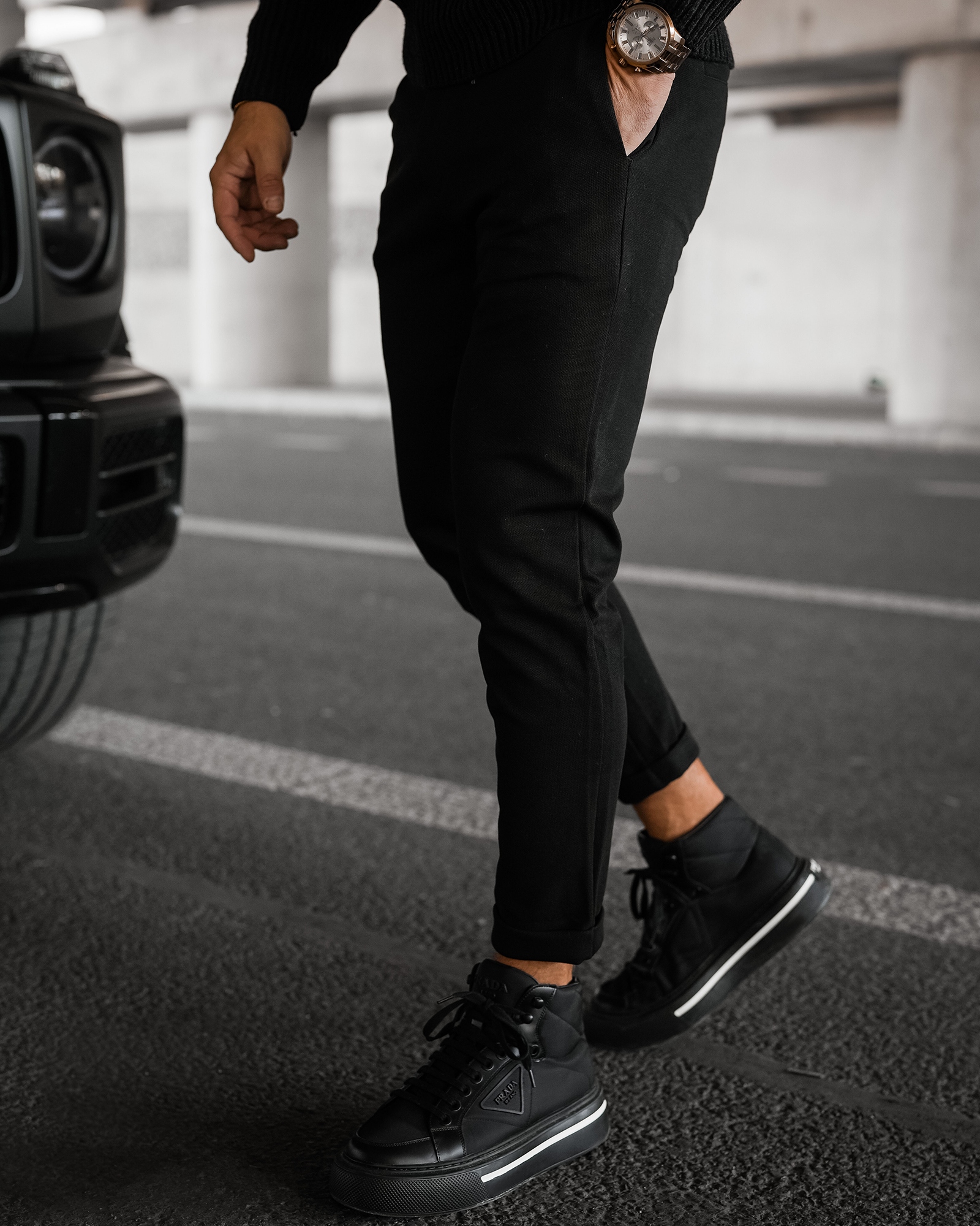 Spodnie męskie eleganckie CHASER OLAVOGA czarne Spodnie męskie eleganckie CHASER OLAVOGA czarne