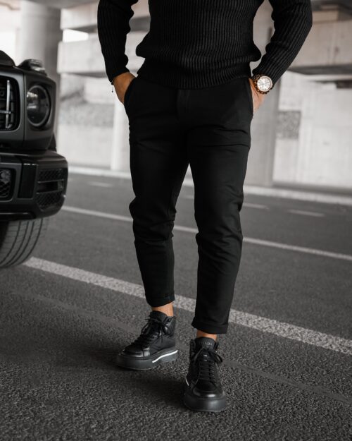 Spodnie męskie eleganckie CHASER OLAVOGA czarne