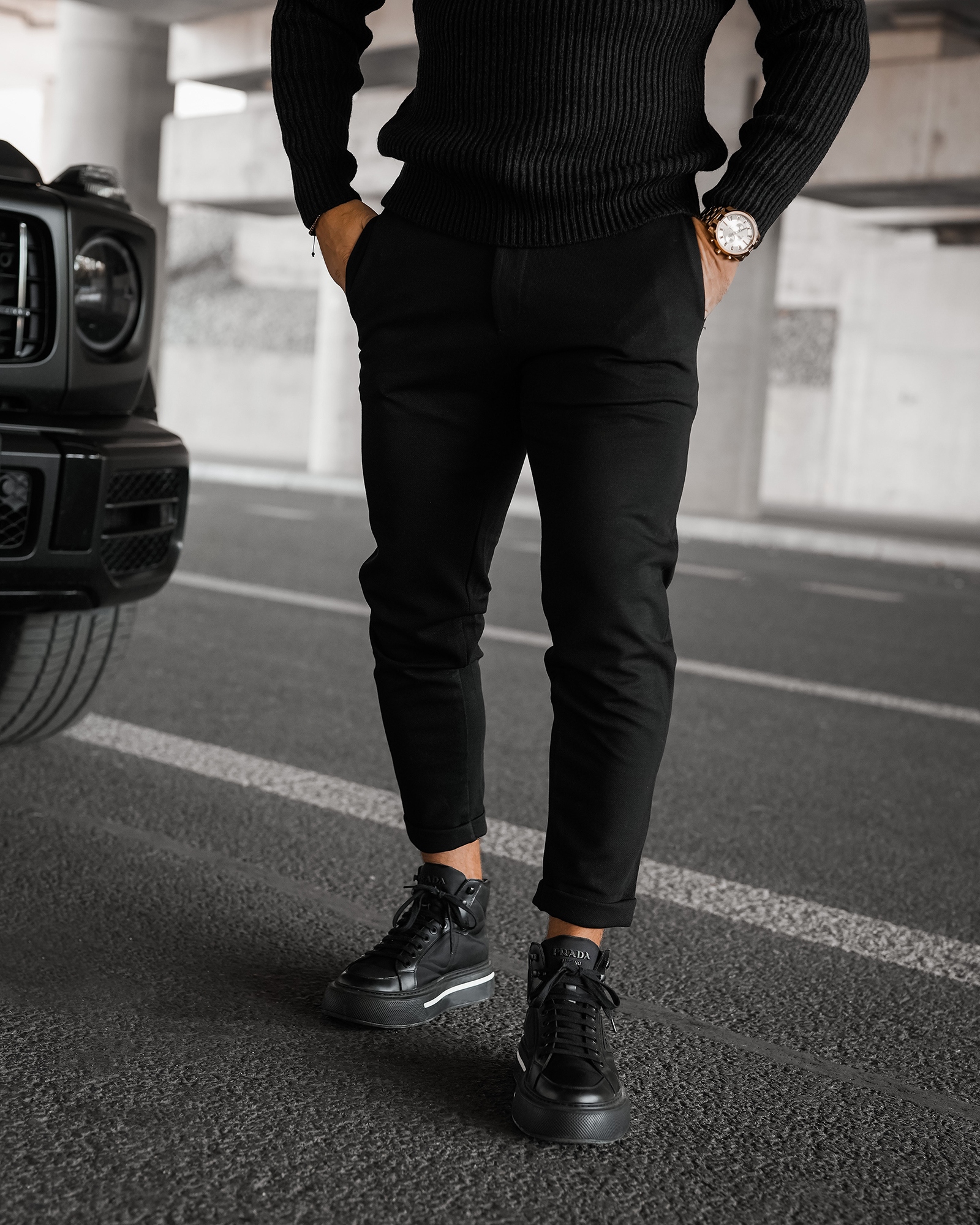 Spodnie męskie eleganckie CHASER OLAVOGA czarne Spodnie męskie eleganckie CHASER OLAVOGA czarne