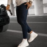 Spodnie męskie eleganckie CHASER OLAVOGA granatowe