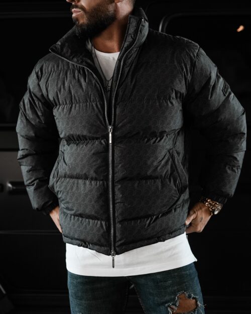 Kurtka męska z kołnierzem FLOW OLAVOGA czarna