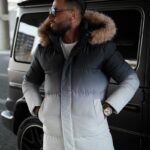 Kurtka męska z kapturem OMBRE OLAVOGA grafitowa