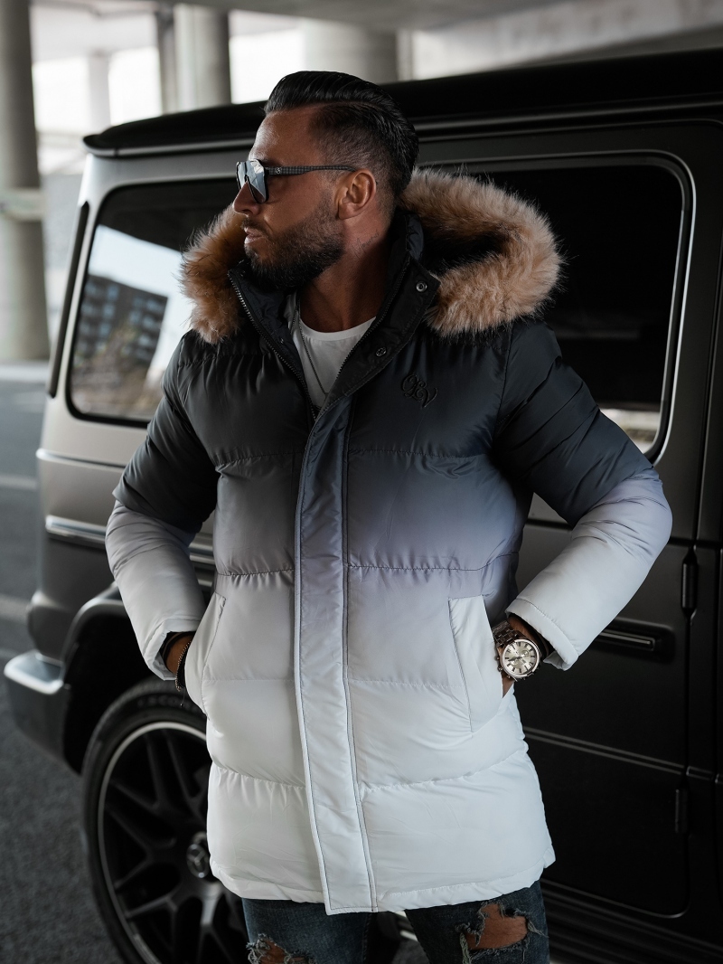 Kurtka męska z kapturem OMBRE OLAVOGA grafitowa