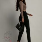 Bluzka na długi rękaw/ top Podre cappuccino