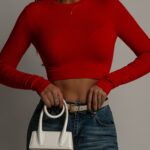 Bluzka na długi rękaw/ top Podre czerwony