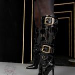 Kozaki lakierowane ze złotem Madam Vivace