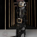 Kozaki lakierowane ze złotem Madam Vivace