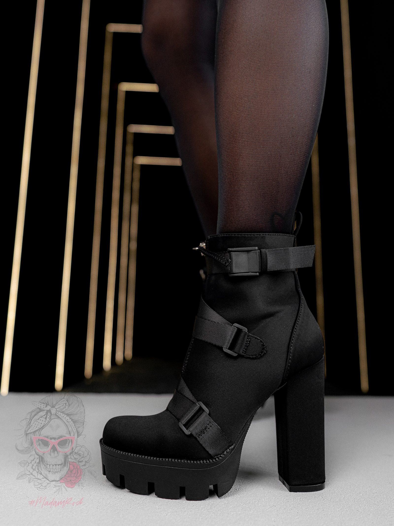 Botki na słupku Madam Tape czarne Botki na słupku Madam Tape czarne