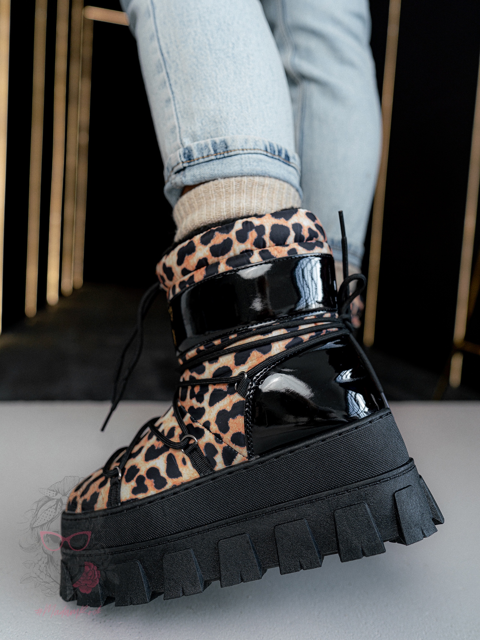 Śniegowce na grubej podeszwie Rock Mudores pantera