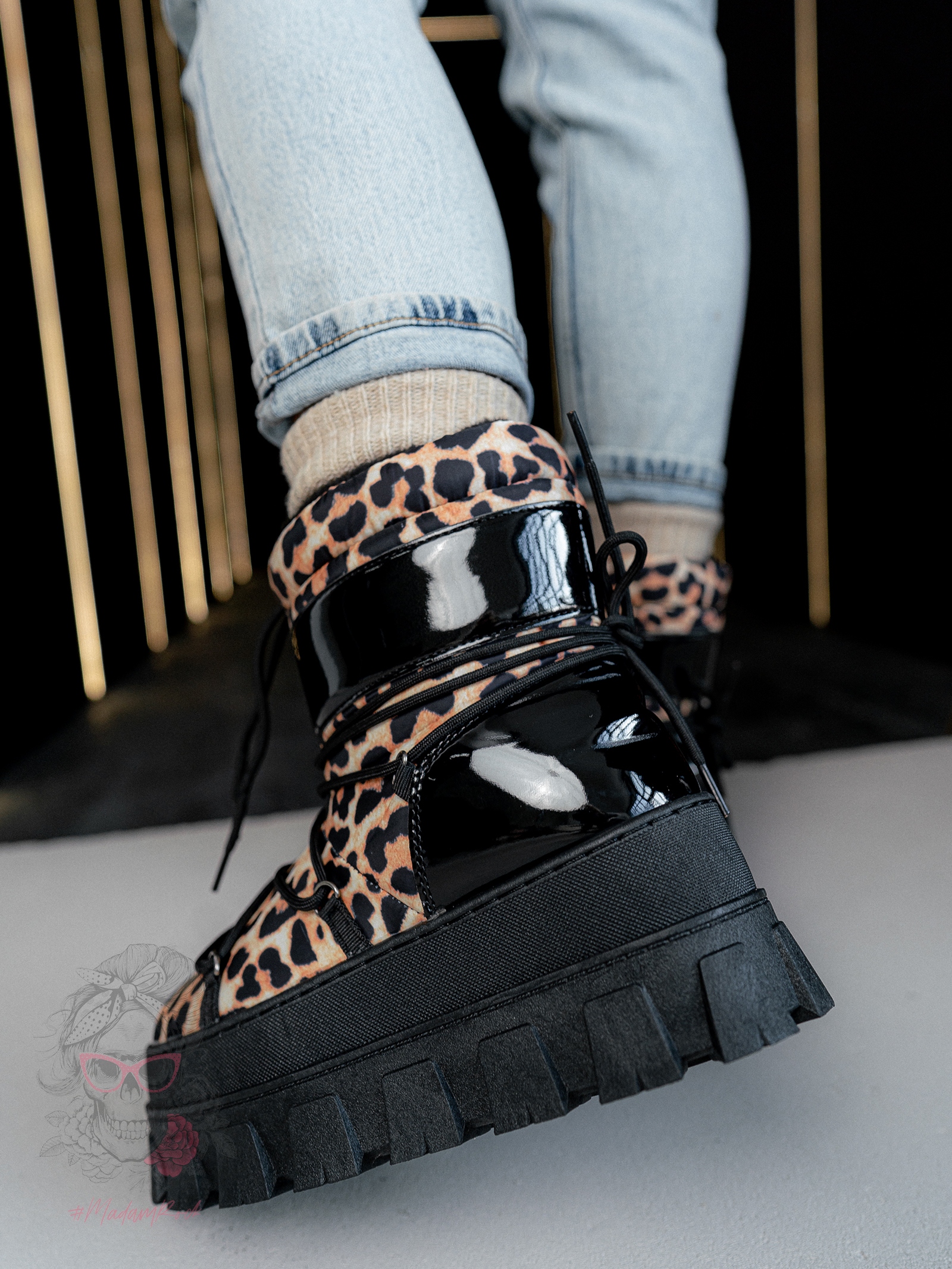 Śniegowce na grubej podeszwie Rock Mudores pantera