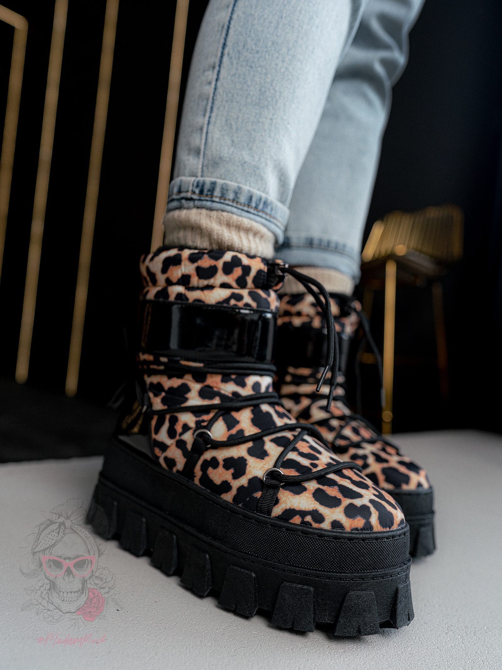 Śniegowce na grubej podeszwie Rock Mudores pantera