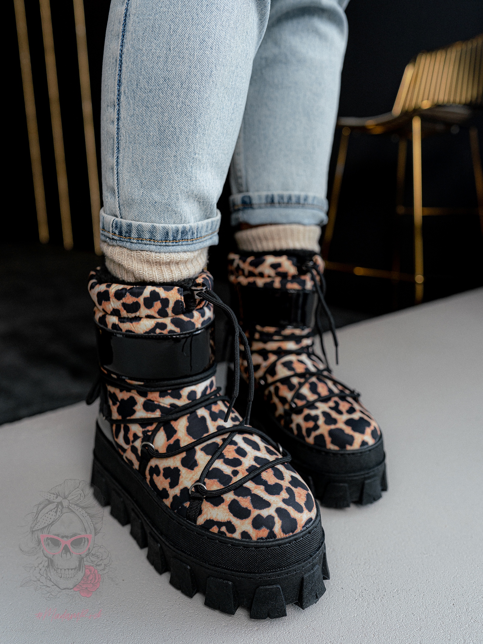 Śniegowce na grubej podeszwie Rock Mudores pantera