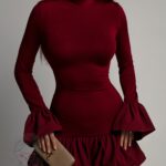 Sukienka z bombką Elore bordowa