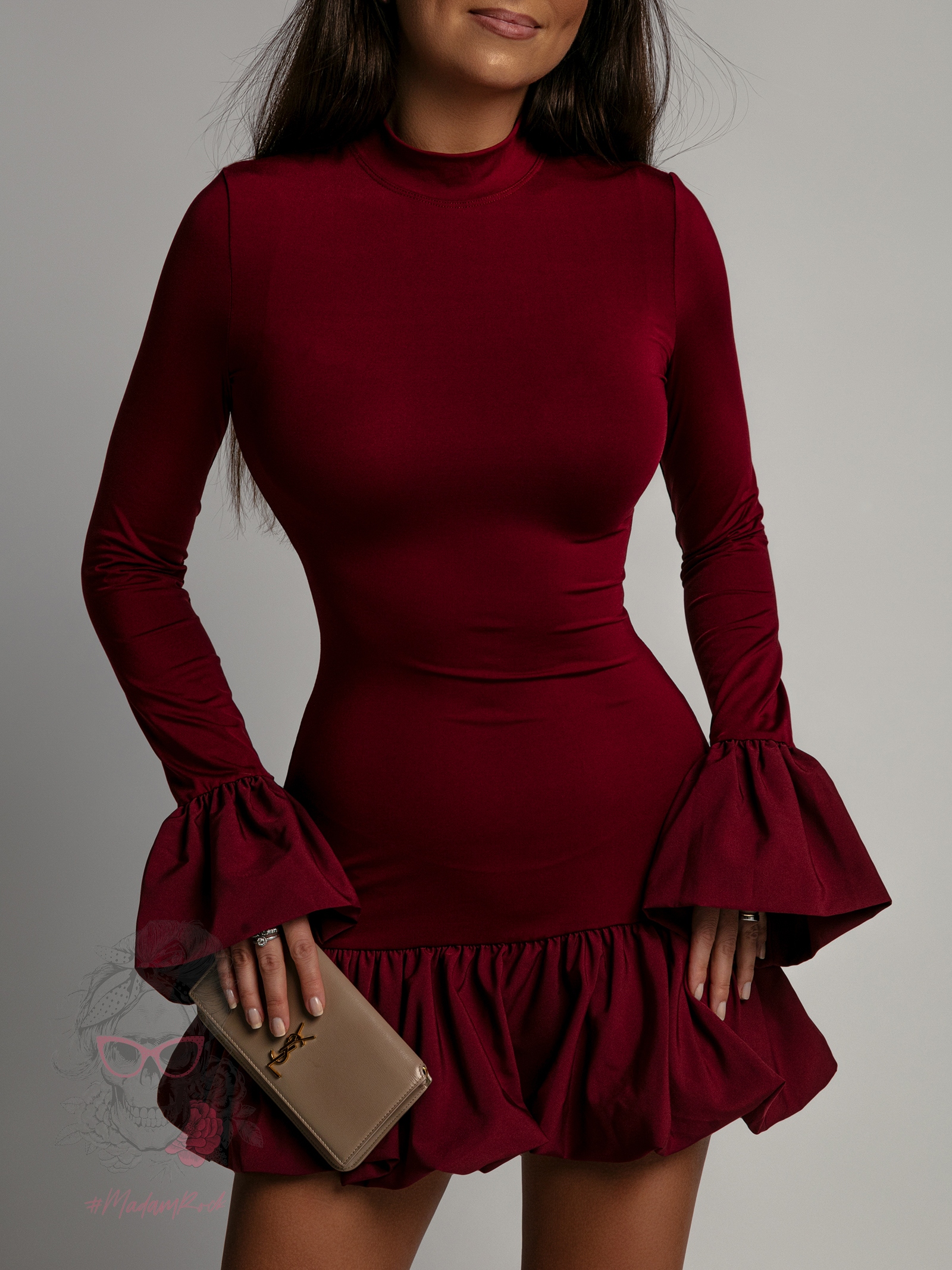 Sukienka z bombką Elore bordowa Sukienka z bombką Elore bordowa