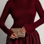 Sukienka midi bombka Marien bordowa