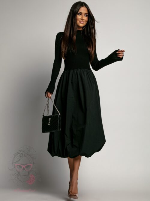 Sukienka midi bombka Marien czarna