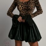 Spódniczka bombka skórzana Tuppo czarna