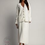 Komplet elegancki premium cozy Mileydi ecru