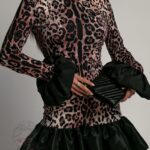 Sukienka elastyczna bombka NB Cops panterka