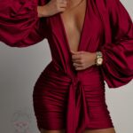 Sukienka elastyczna NB Calypto bordowa