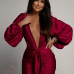 Sukienka elastyczna NB Calypto bordowa