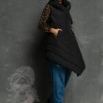 Kamizelka asymetryczna matowa Grejs czarna