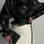 Kurtka skórzana ramoneska Resael czarna