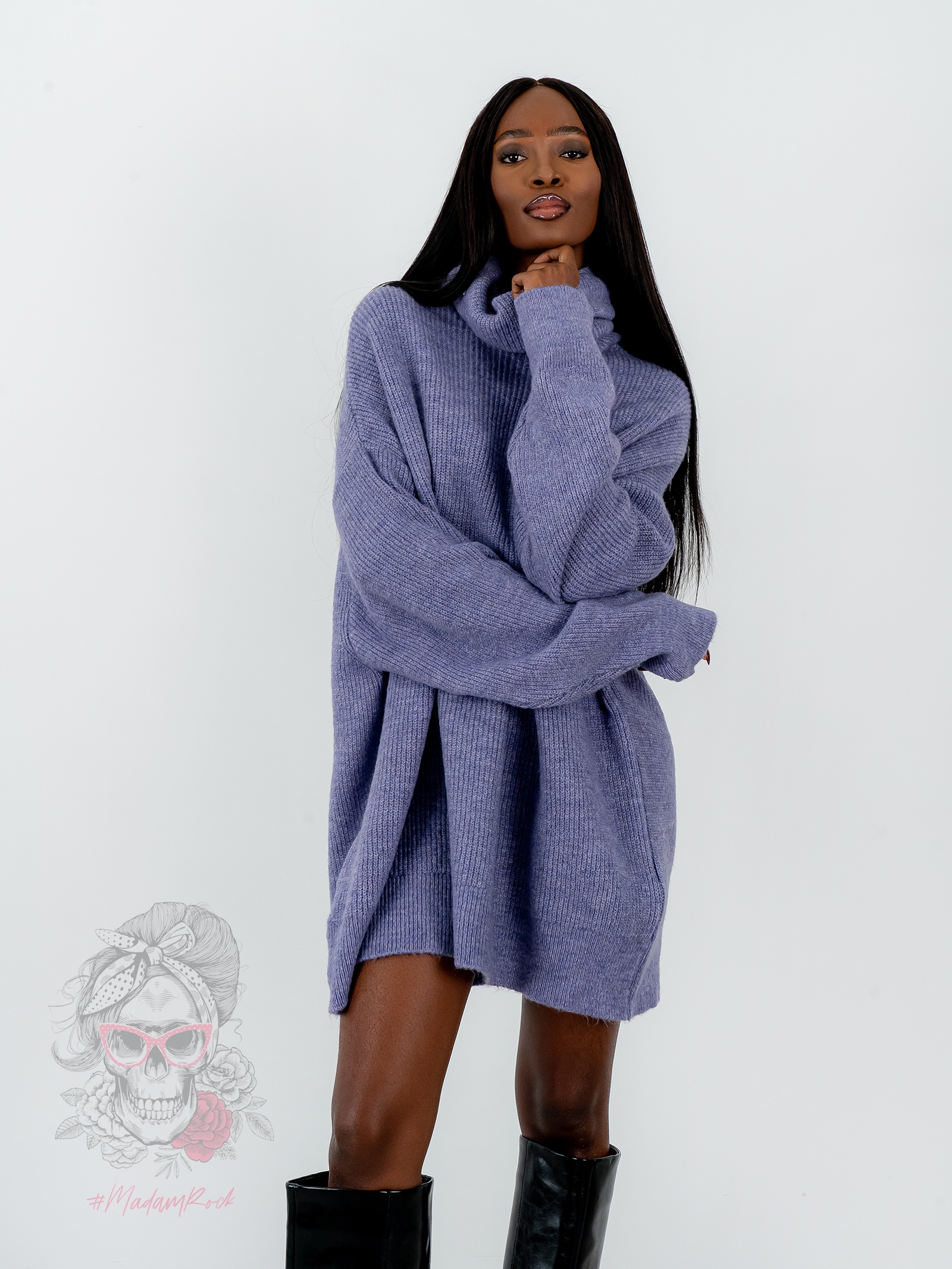 Sweter golf oversize Haat Lawendowy