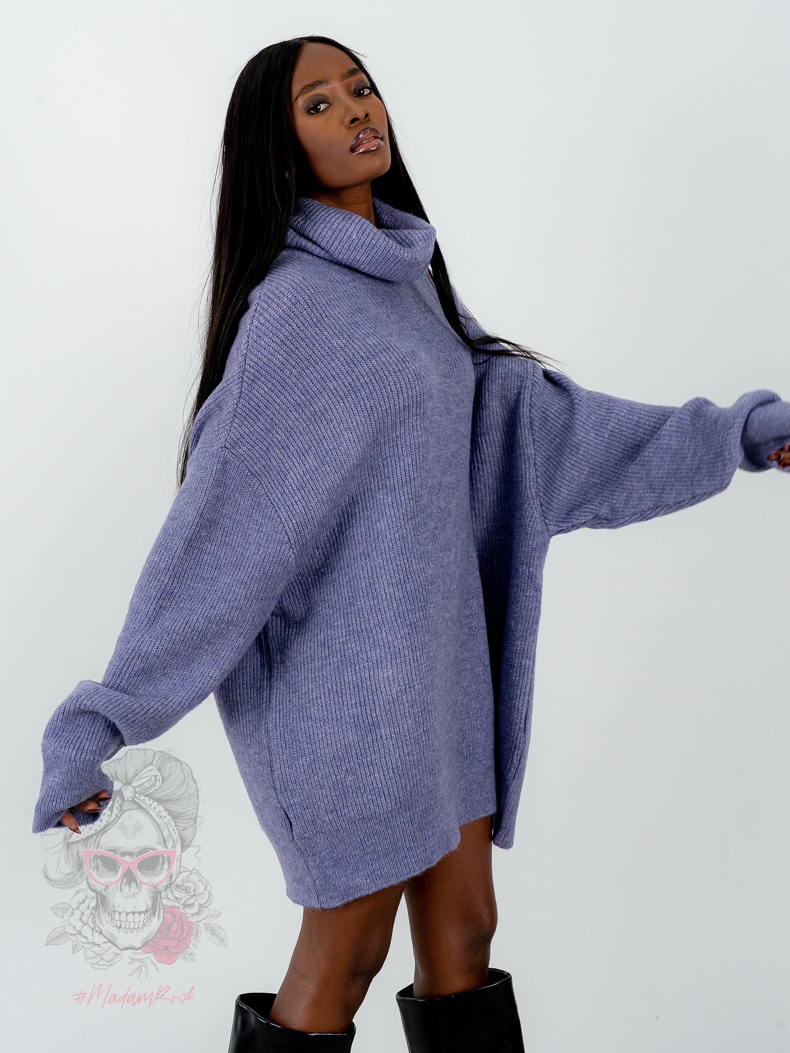 Sweter golf oversize Haat Lawendowy Sweter golf oversize Haat Lawendowy