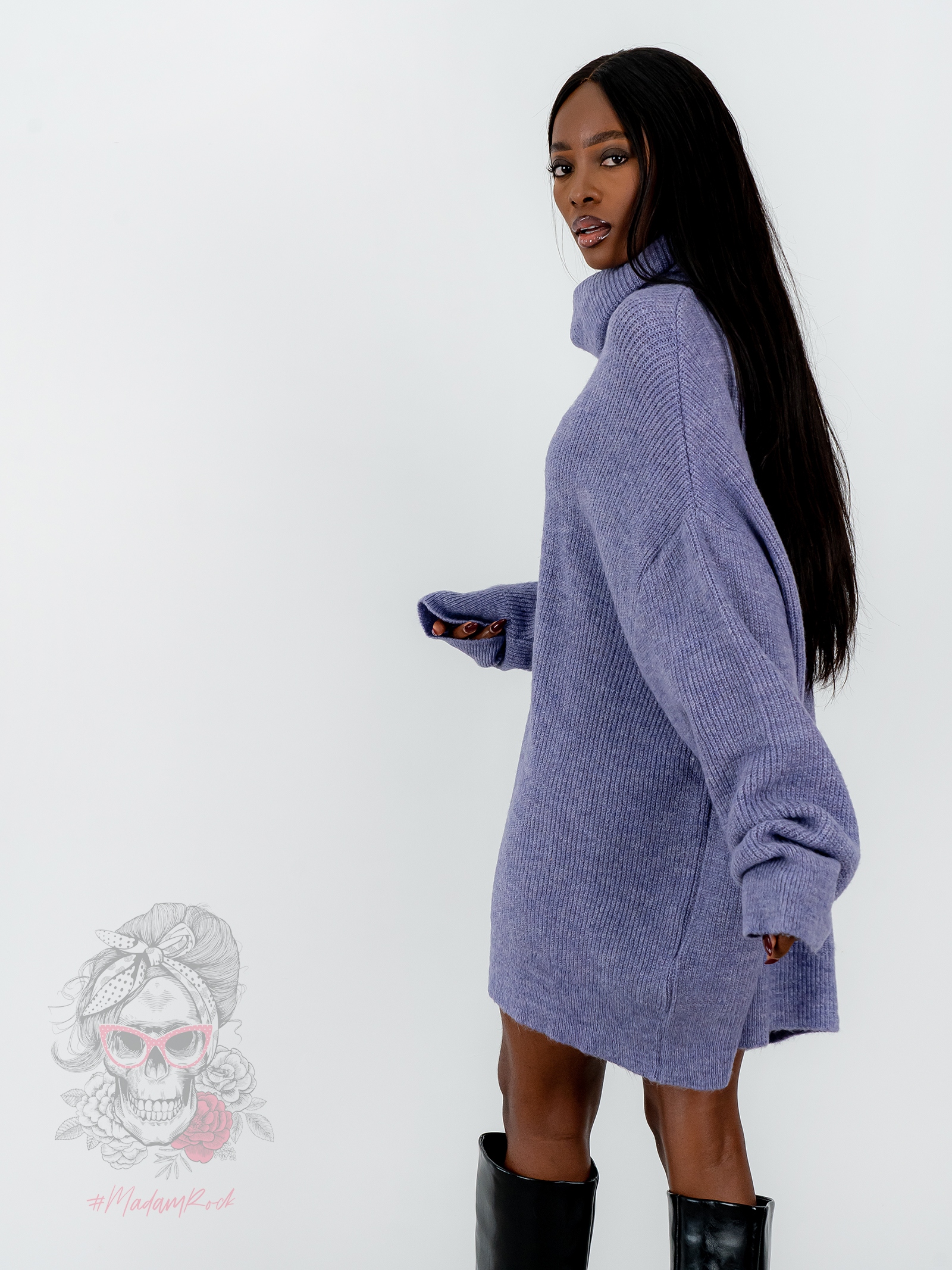 Sweter golf oversize Haat Lawendowy Sweter golf oversize Haat Lawendowy