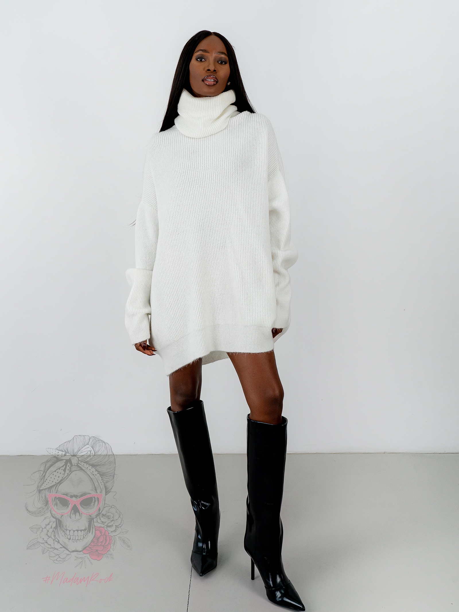 Sweter golf oversize Haat Biały Sweter golf oversize Haat Biały