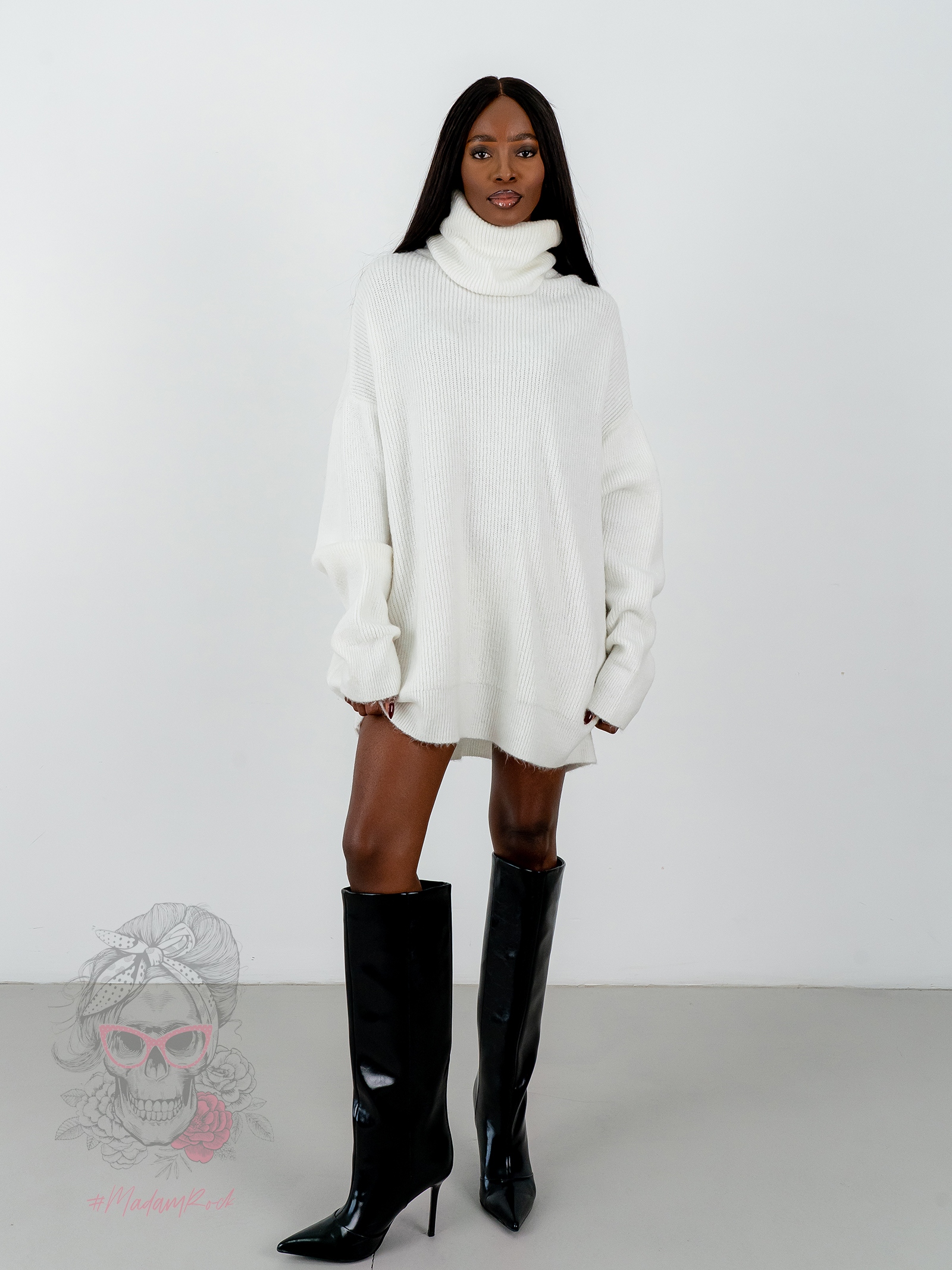 Sweter golf oversize Haat Biały Sweter golf oversize Haat Biały