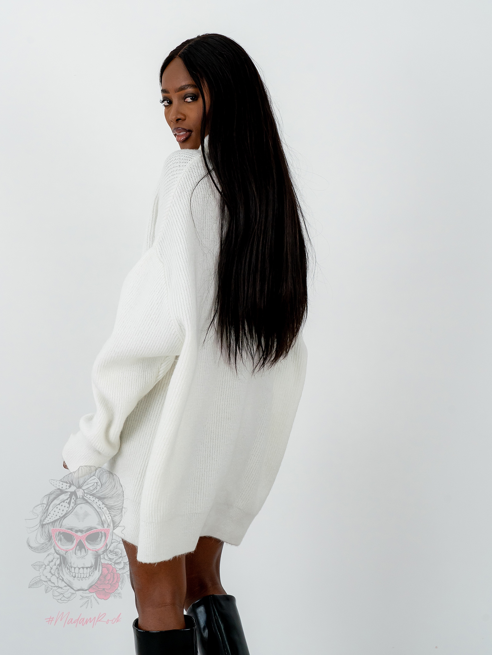 Sweter golf oversize Haat Biały Sweter golf oversize Haat Biały