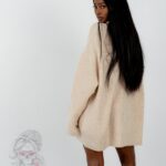 Sweter golf oversize Haat Beżowy melanż