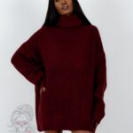 Sweter golf oversize Haat bordowy