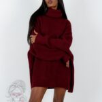 Sweter golf oversize Haat bordowy