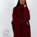 Sweter golf oversize Haat bordowy