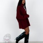 Sweter golf oversize Haat bordowy