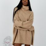 Sweter golf oversize Haat karmelowy