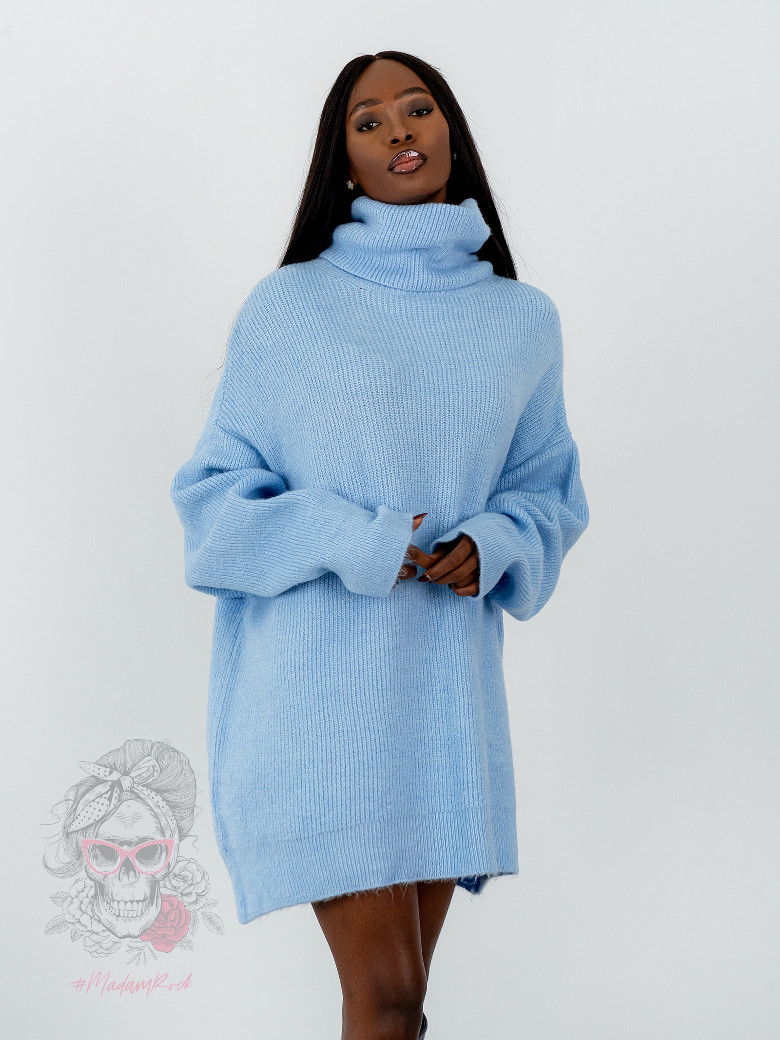 Sweter golf oversize Haat Smerfowy Sweter golf oversize Haat Smerfowy