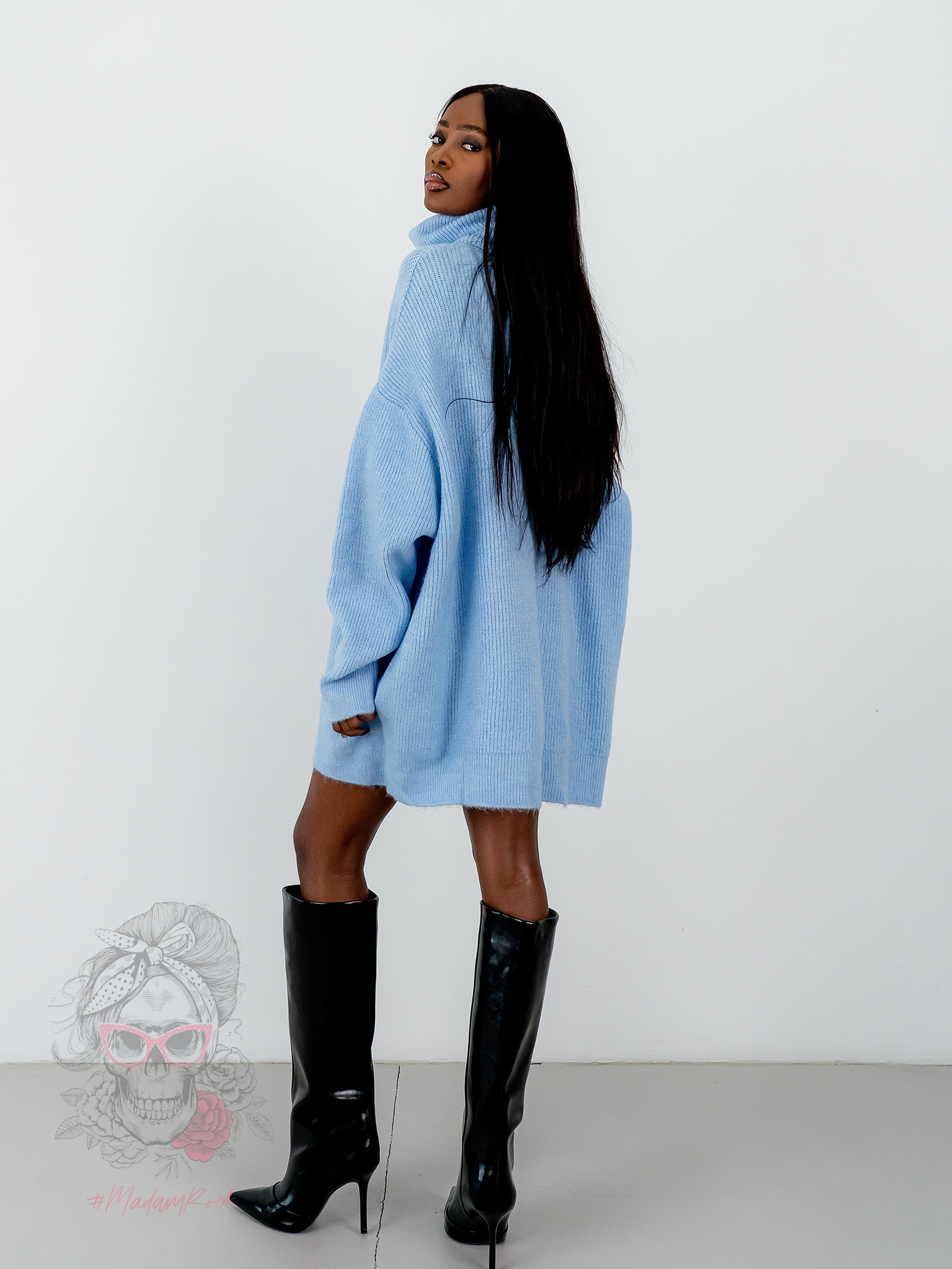 Sweter golf oversize Haat Smerfowy Sweter golf oversize Haat Smerfowy