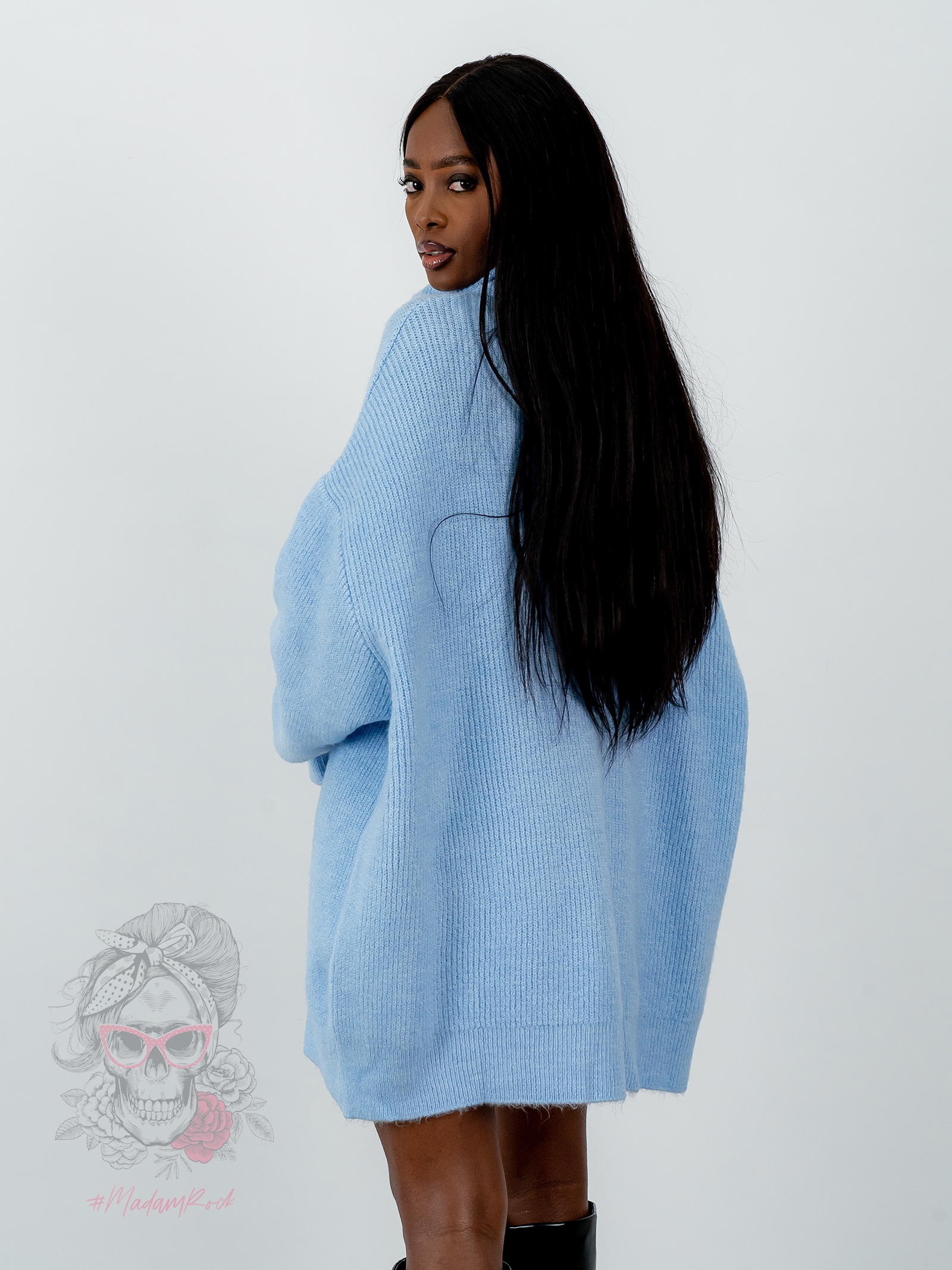 Sweter golf oversize Haat Smerfowy Sweter golf oversize Haat Smerfowy