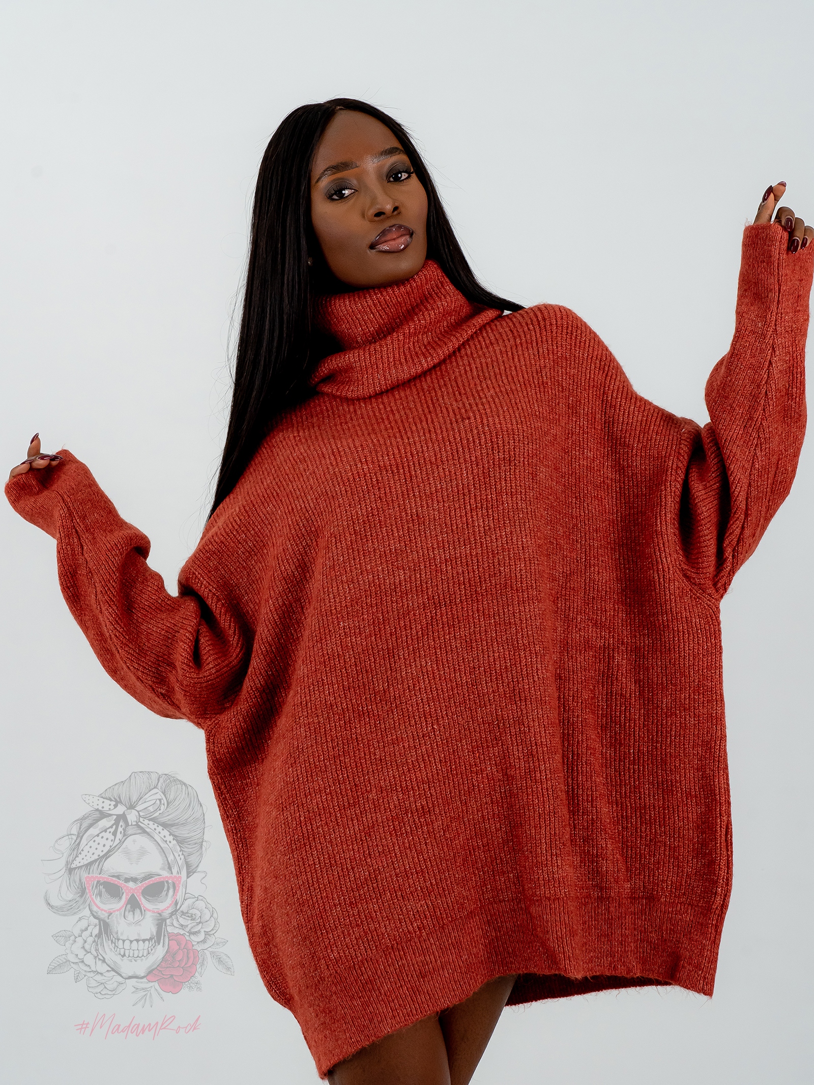 Sweter golf oversize Haat ceglany