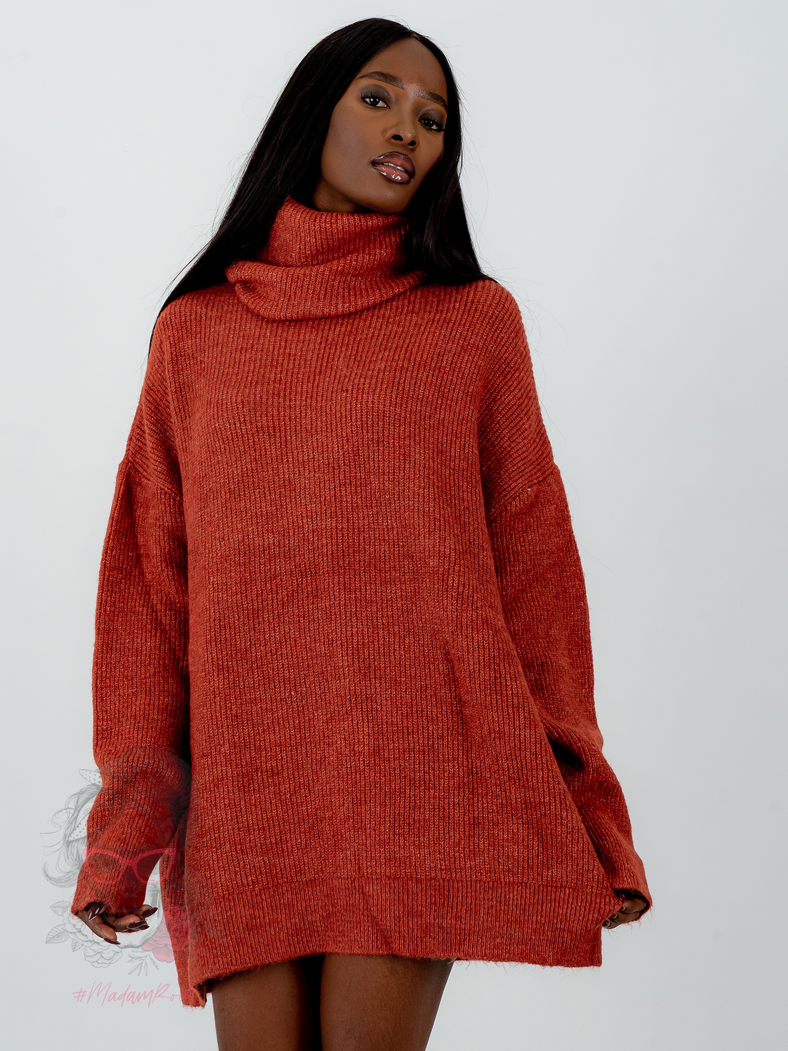 Sweter golf oversize Haat ceglany