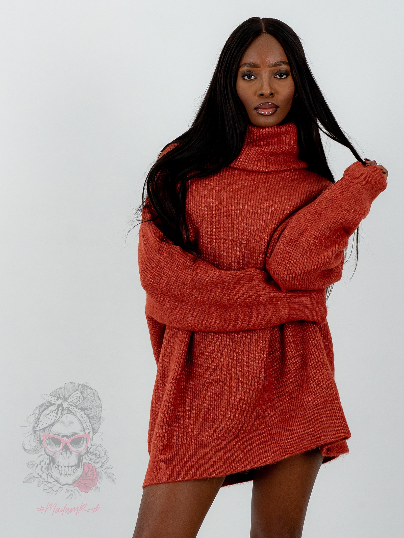 Sweter golf oversize Haat ceglany