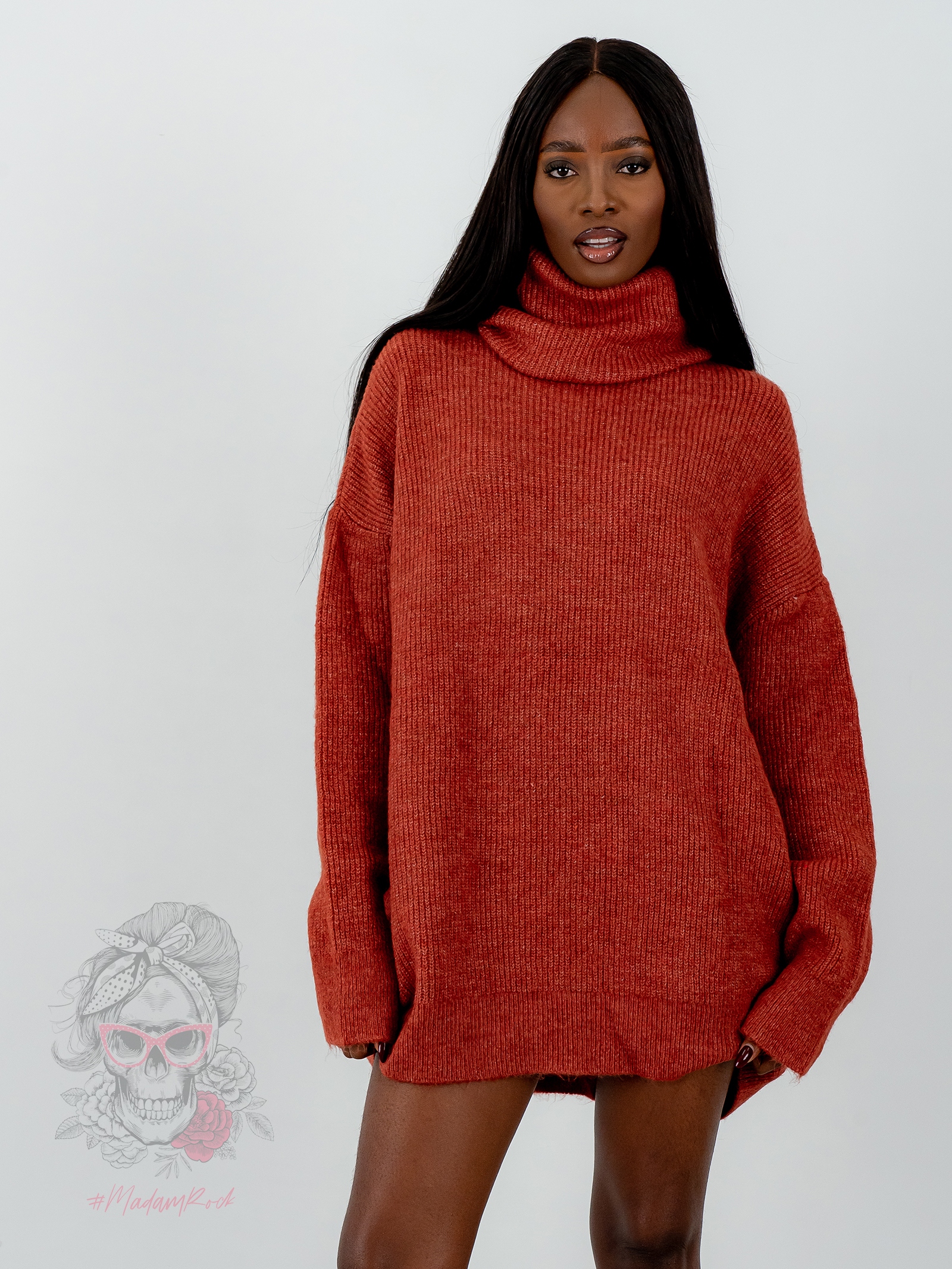 Sweter golf oversize Haat ceglany