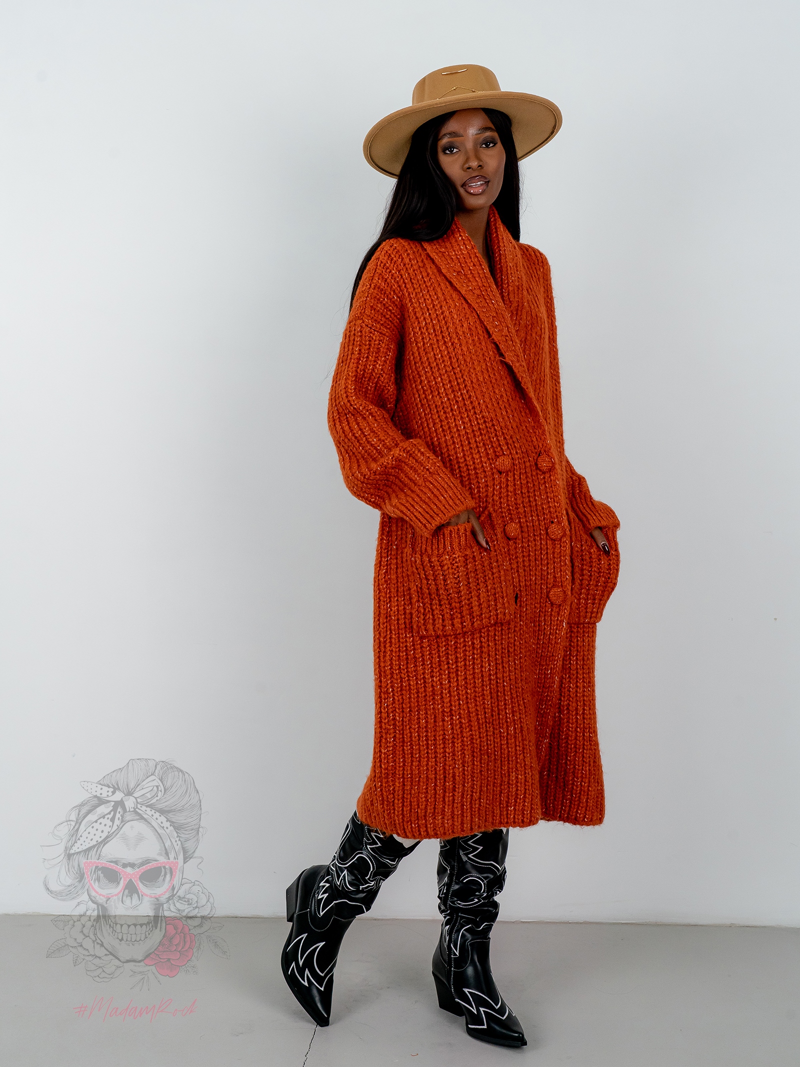 Kardigan premium Otto pomarańczowy