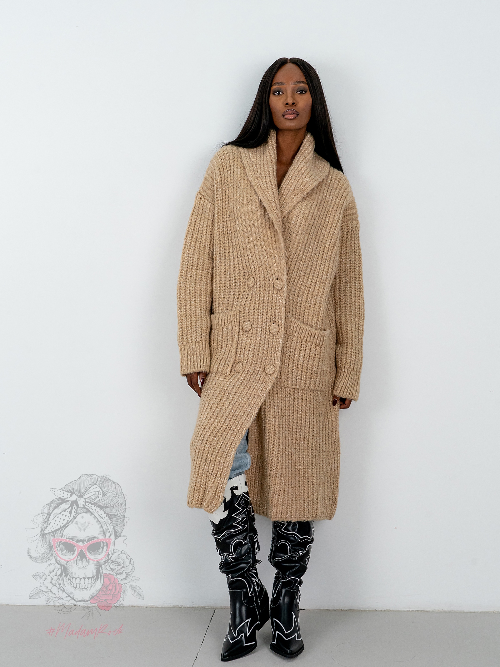 Kardigan premium Otto beżowy Kardigan premium Otto beżowy