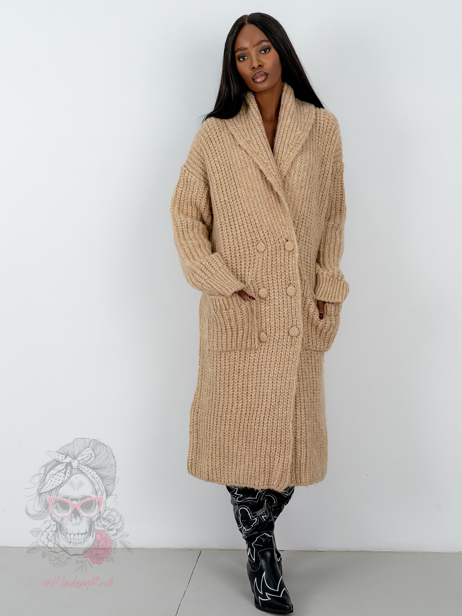 Kardigan premium Otto beżowy Kardigan premium Otto beżowy