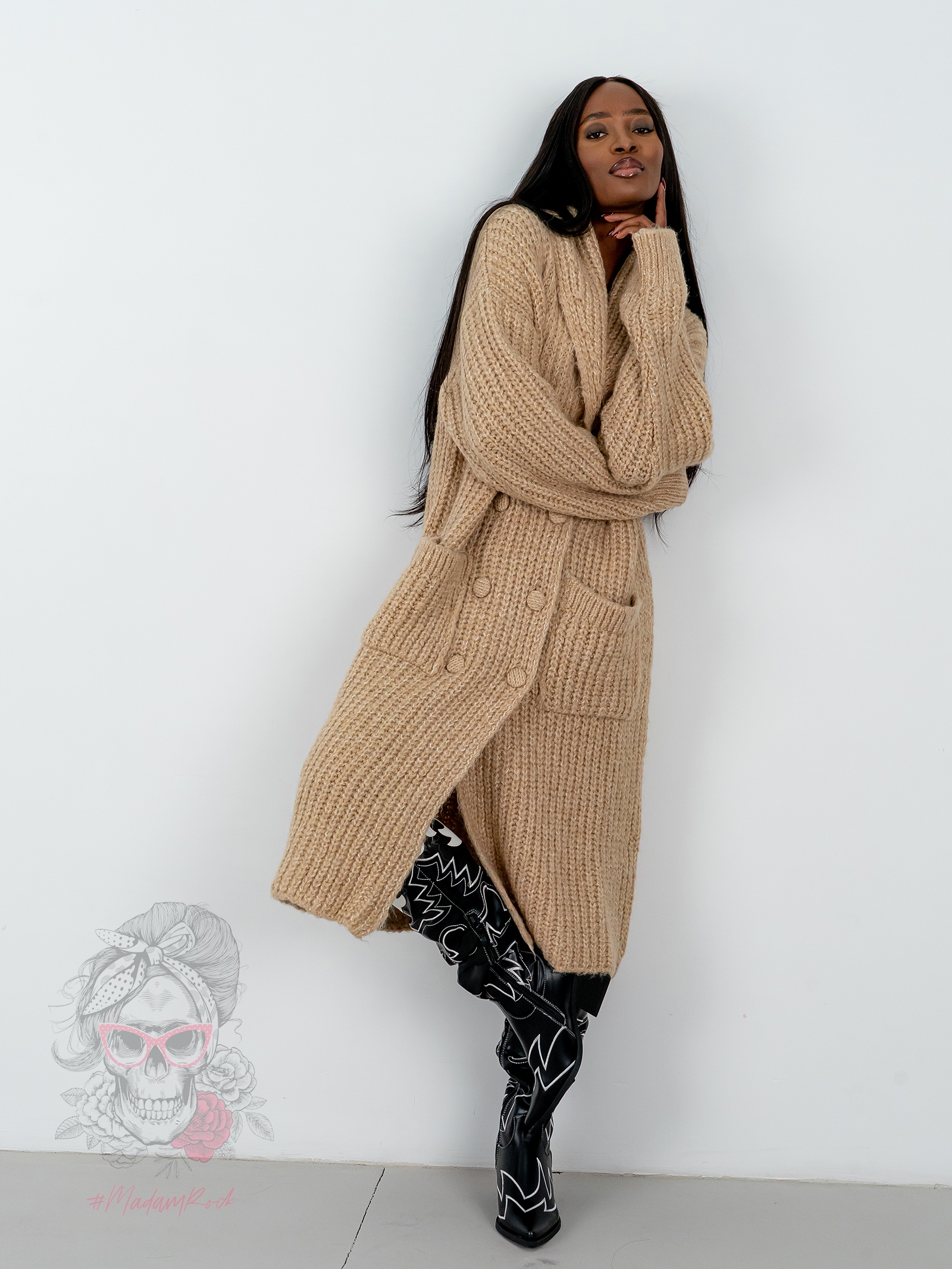 Kardigan premium Otto beżowy Kardigan premium Otto beżowy